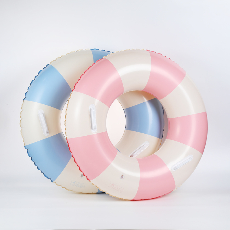 Vaikų languotas vienos sluoksnio pripučiamas plaukimo žiedas, PVC storis 22, pažasties atrama, anti-nugriuvimas (3–16 metų)