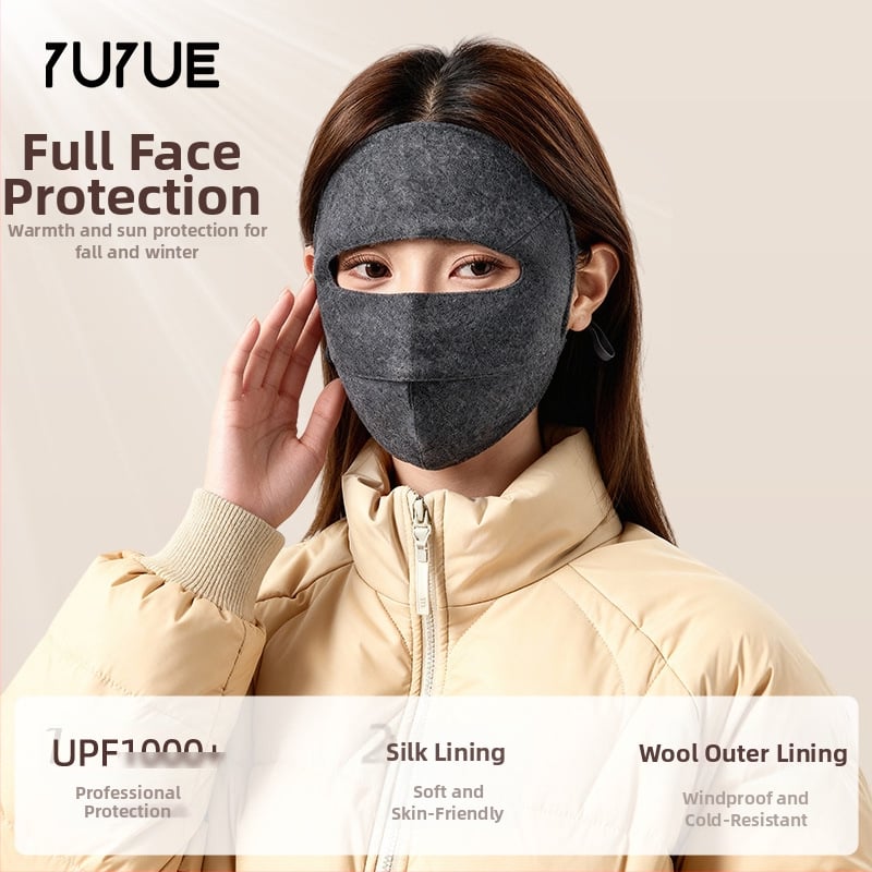 Mască de ciclism cu acoperire completă, respirabilă, protecție UV, protecție solară și căldură