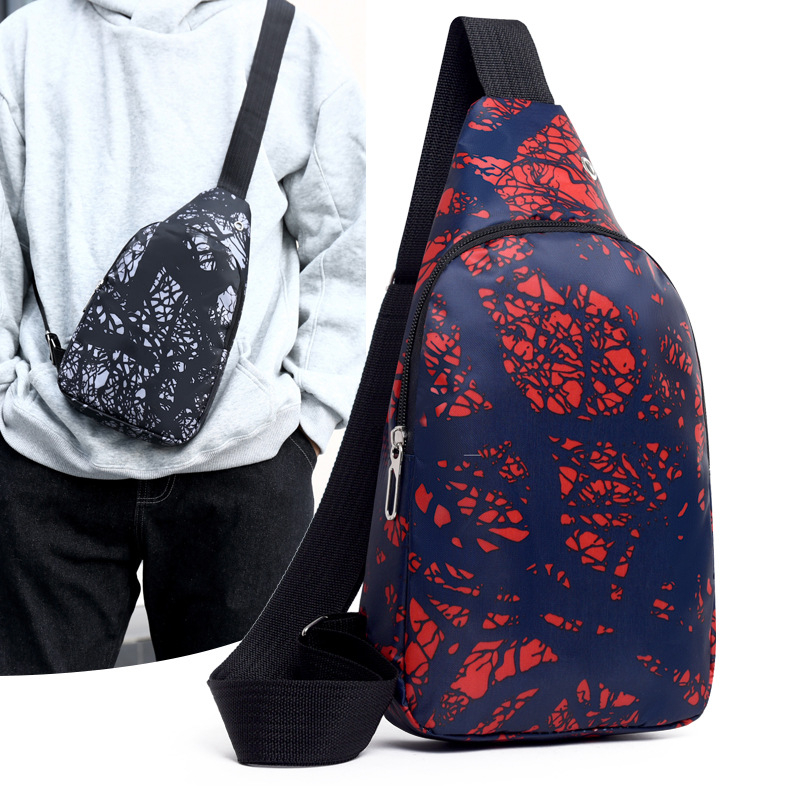 Muška crossbody torba za prsa (Oxford platno, prozračna, geometrijski uzorak, poliester podstava, za slobodno putovanje)