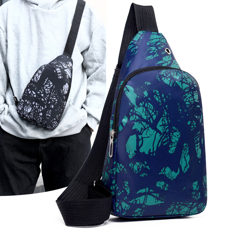 Muška crossbody torba za prsa (Oxford platno, prozračna, geometrijski uzorak, poliester podstava, za slobodno putovanje)