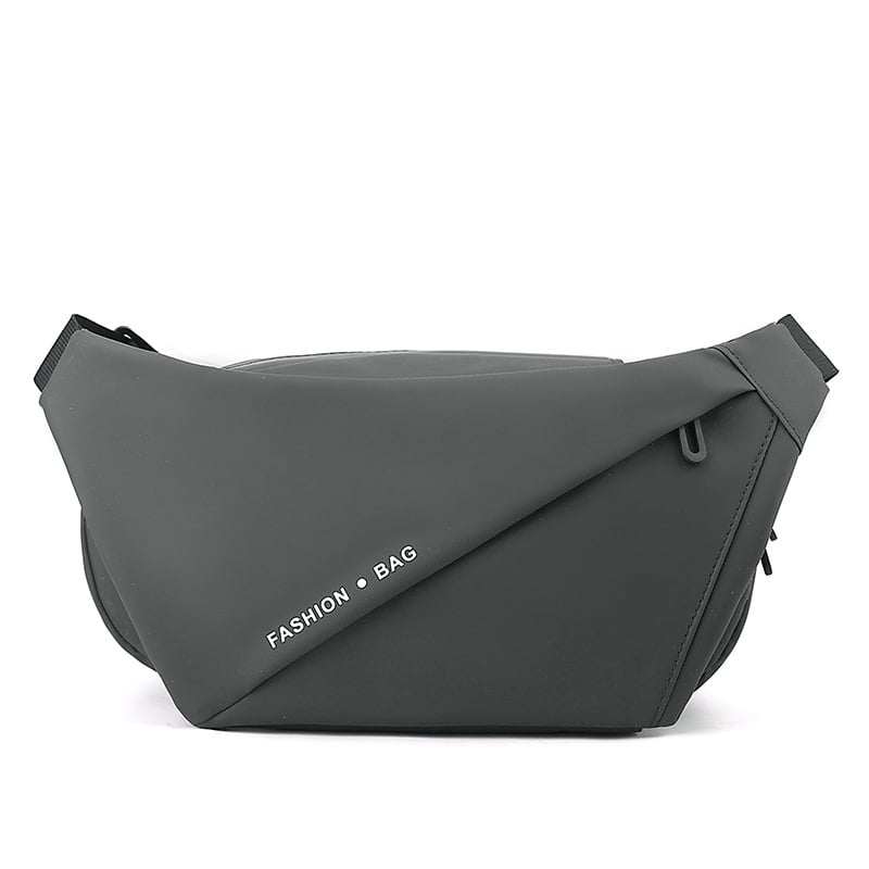 Vyrų krūtinės kišenė crossbody – odos plėvelė, atspari vandeniui, vientisas raštas, poliesterio pamušalas, rudens 2023