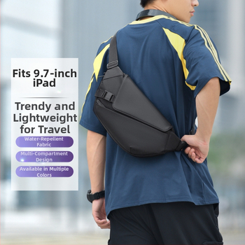 Vīriešu krūšu soma - filmas tekstūra, elpojoša, poliesteris iekšējā odere, biznesa elites stils