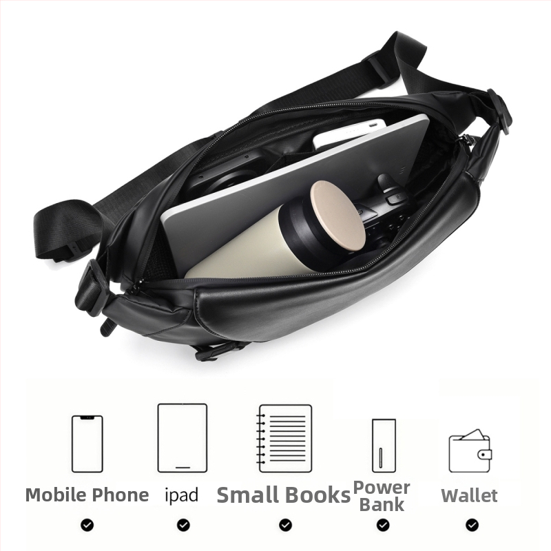 Vīriešu krūšu soma - filmas tekstūra, elpojoša, poliesteris iekšējā odere, biznesa elites stils