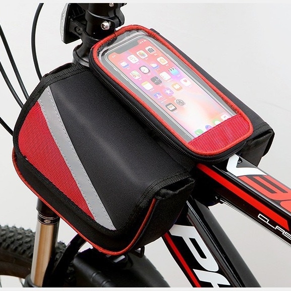 Torba za gornju cijev MTB-a s džepom za telefon s osjetljivim na dodir, model 2706, Hangdong, poliester