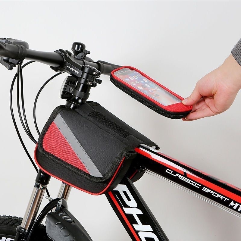 Torba za gornju cijev MTB-a s džepom za telefon s osjetljivim na dodir, model 2706, Hangdong, poliester