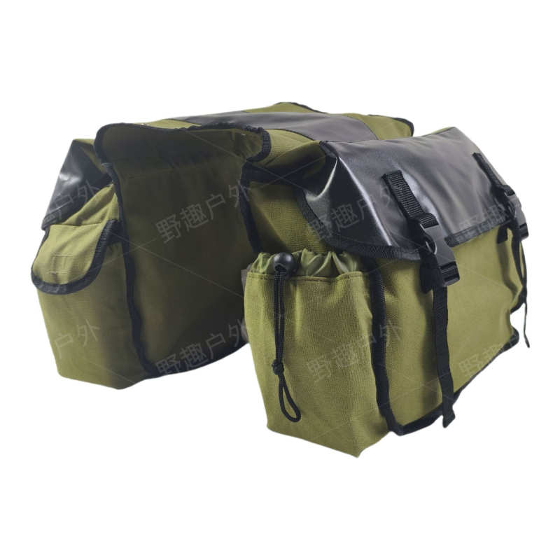 Camp Joy kerékpár táska 12 oz vászonból — hátsó és oldalsó felakasztható táska hegyi kerékpárhoz