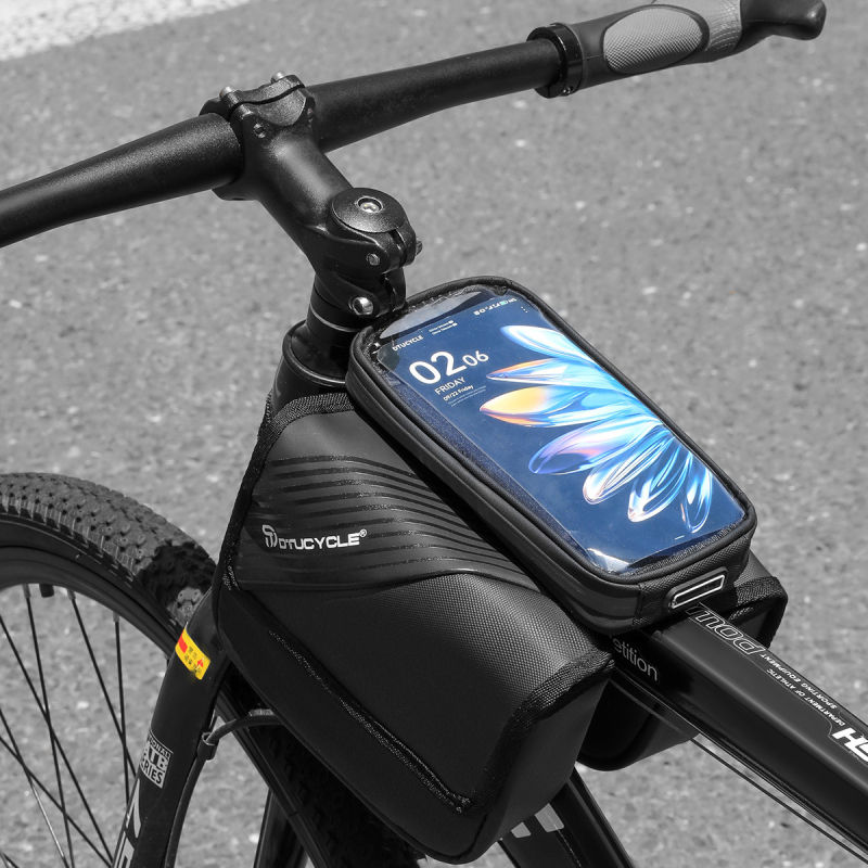 Dtucycle/Dongtu Dt-1115 Torba za prednju šipku planinskog bicikla, 2L, PU koža, vodootporna, dvostrana, s podlogom