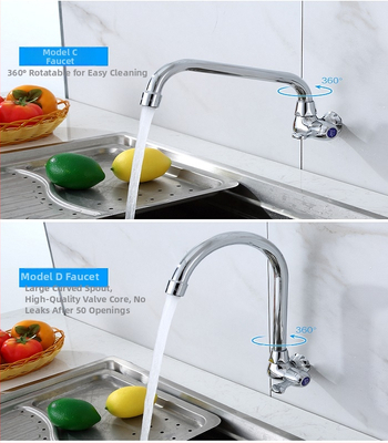 Sienos virtuvės čiaupas, iš gryno vario, pasukamas, elektrinis karšto vandens čiaupas, modelis JT-567