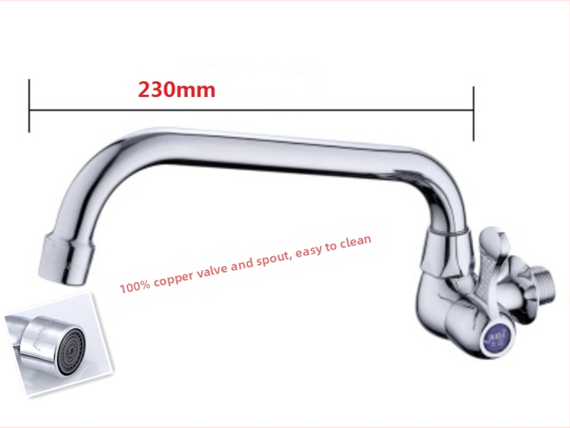 Sienos virtuvės čiaupas, iš gryno vario, pasukamas, elektrinis karšto vandens čiaupas, modelis JT-567