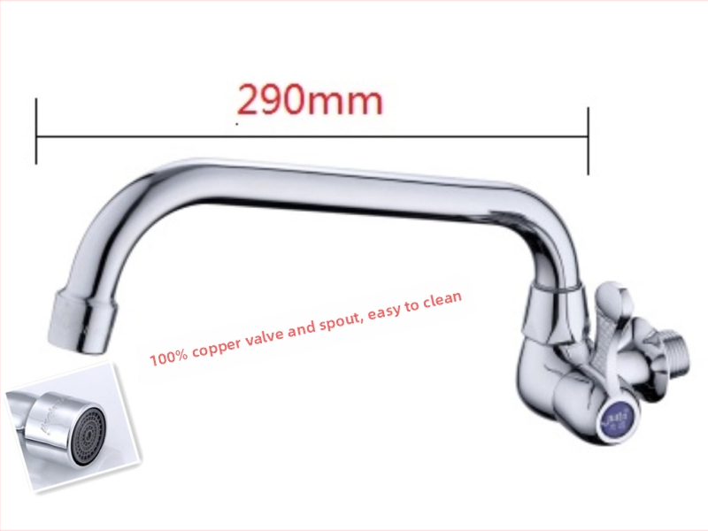 Sienos virtuvės čiaupas, iš gryno vario, pasukamas, elektrinis karšto vandens čiaupas, modelis JT-567