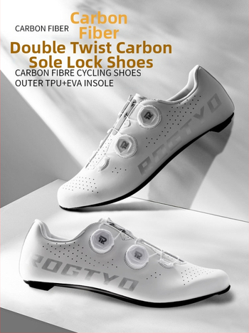 Шосейни обувки за велосипед с карбонова подметка и нейлонова основа, унисекс, леки и дишащи