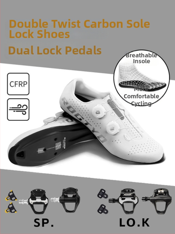 Шосейни обувки за велосипед с карбонова подметка и нейлонова основа, унисекс, леки и дишащи