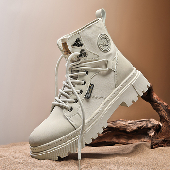 Martin csizmák téli szezonra – velúr felsőrész, vászon vamp, PVC talp, kerek orr