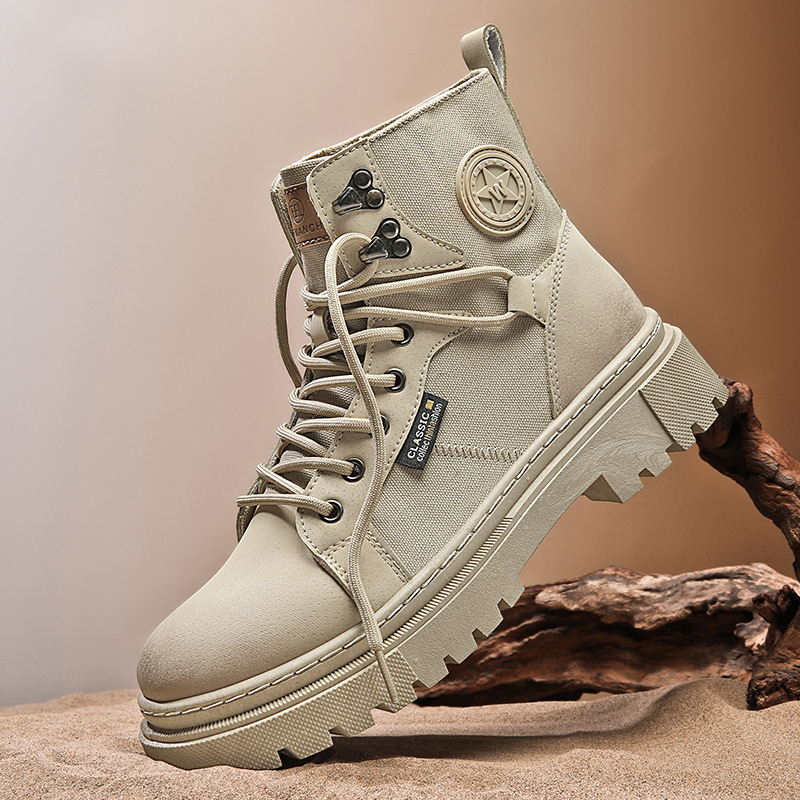 Martin csizmák téli szezonra – velúr felsőrész, vászon vamp, PVC talp, kerek orr