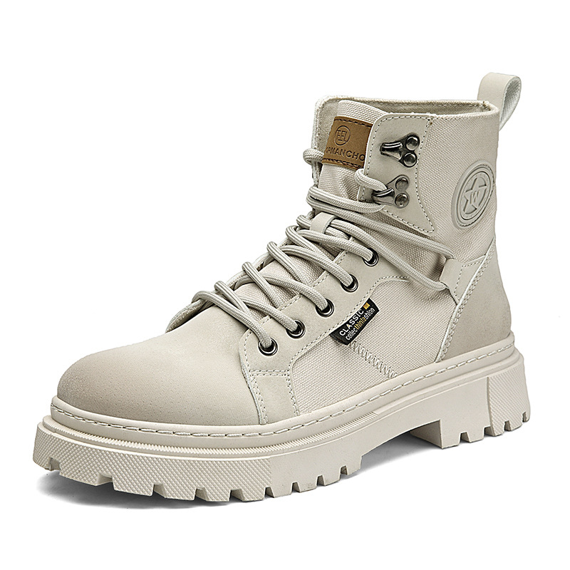 Martin csizmák téli szezonra – velúr felsőrész, vászon vamp, PVC talp, kerek orr