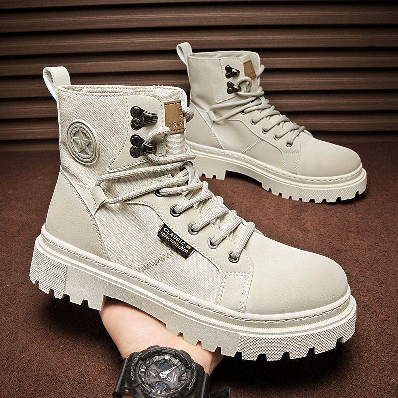 Martin csizmák téli szezonra – velúr felsőrész, vászon vamp, PVC talp, kerek orr