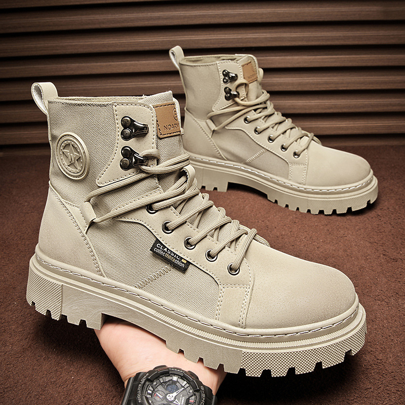 Martin csizmák téli szezonra – velúr felsőrész, vászon vamp, PVC talp, kerek orr