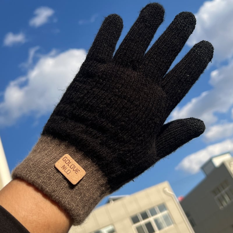 Zimske rukavice za vožnju biciklom, pletene, podstavljene fleesom, tople, unisex, za odrasle