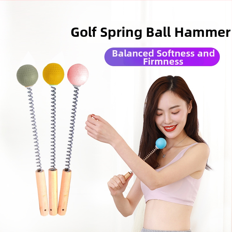 Pārvietojams silikona atsperes masāžas āmats golfa bumbiņas formā muguras masāžai, piemērots fitnesam un relaksācijai