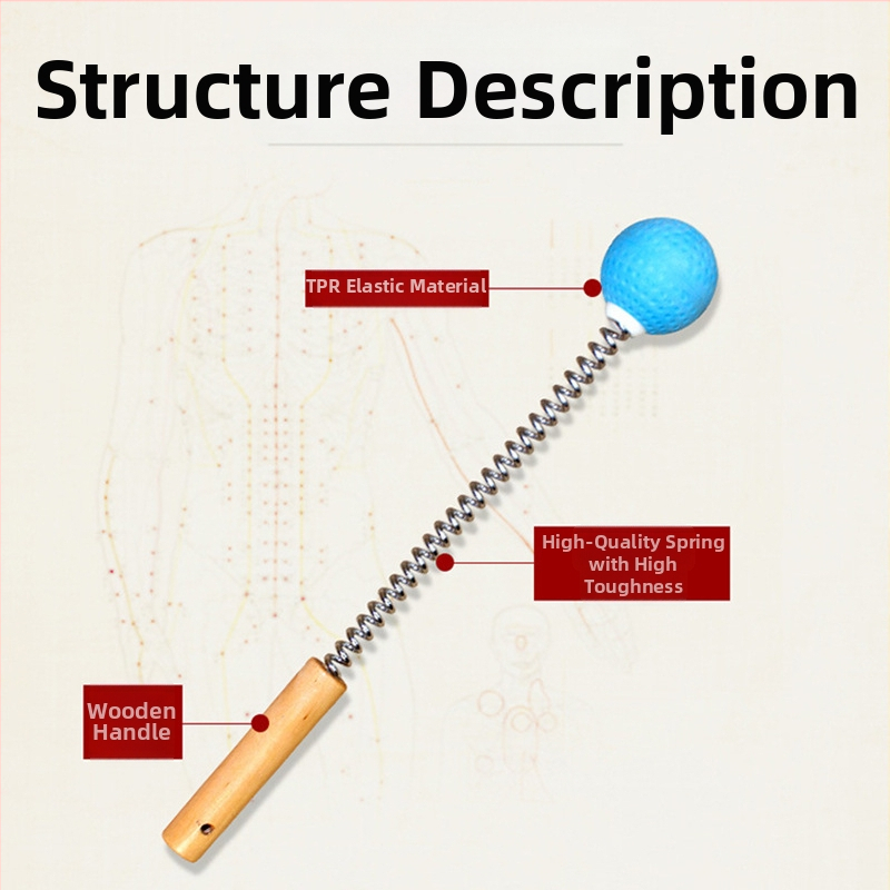 Pārvietojams silikona atsperes masāžas āmats golfa bumbiņas formā muguras masāžai, piemērots fitnesam un relaksācijai