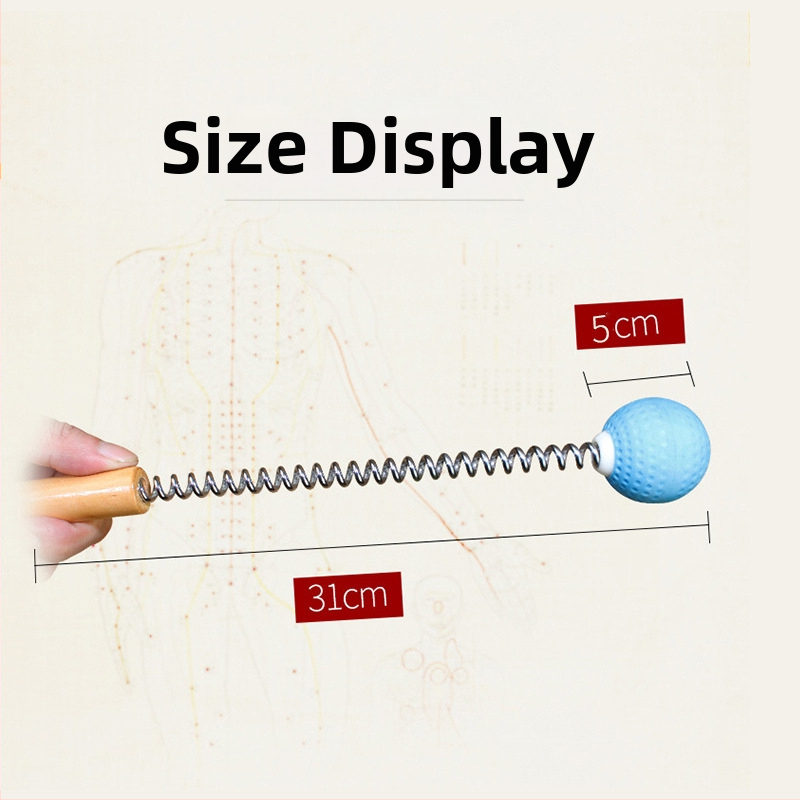 Pārvietojams silikona atsperes masāžas āmats golfa bumbiņas formā muguras masāžai, piemērots fitnesam un relaksācijai