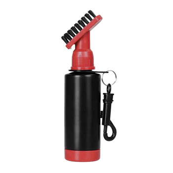 Golf tisztító ecset vízsugár funkcióval és akasztócsattal (műanyag+PP)