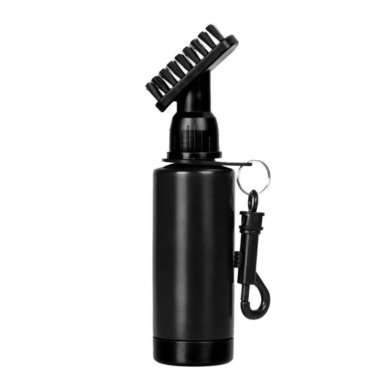 Golf tisztító ecset vízsugár funkcióval és akasztócsattal (műanyag+PP)