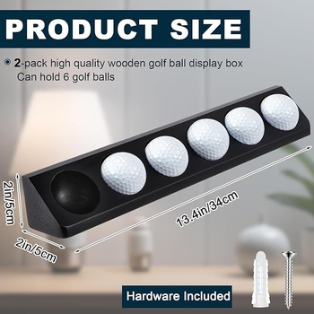 Drveni stalak za golf lopte za izlaganje — zidni, jednoslojni, moderni minimalistički stil