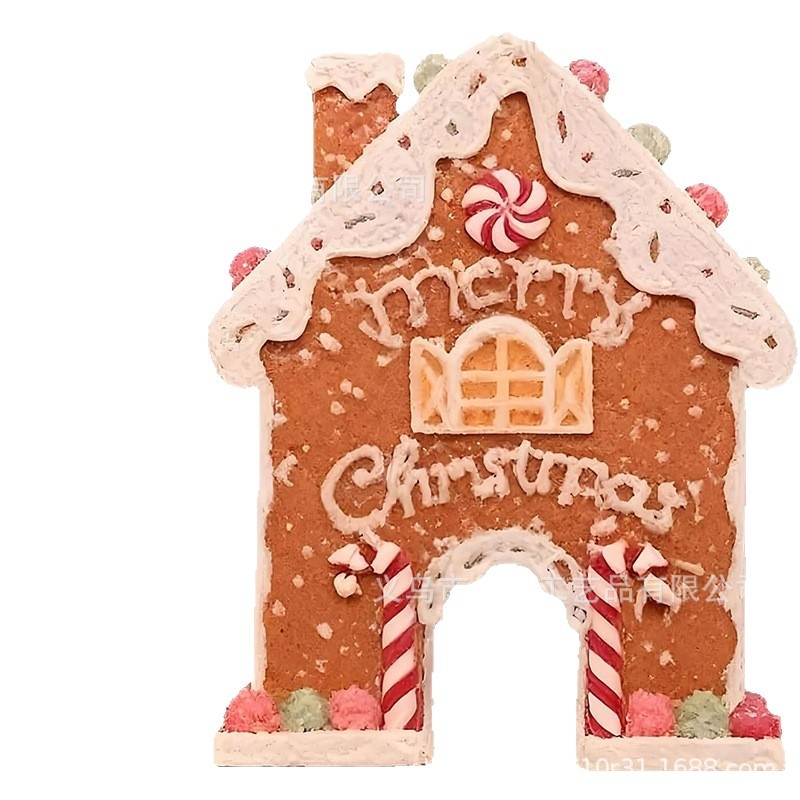 Piparkūku golfa spēļu komplekts Ziemassvētku ballītei – plastmasa, mājas formas dekori, mūsdienu mākslas stils, drukāts dizains