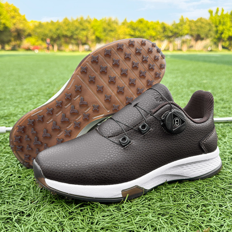 Golfa kurpes ārējiem treniņiem ar priekšējo rāvējslēdzēju, neslīdoša zole, zems augums, virsma no superšķiedras, zole no dabīgā kaučuka