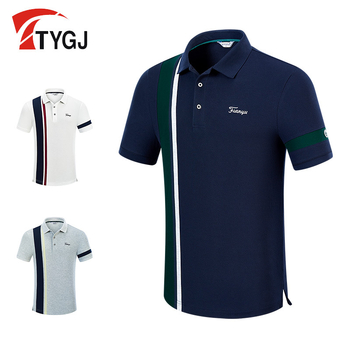 Мъжко поло за голф, 70% памук, подплата: смес от химическо влакно и 30% еластан, летен модел