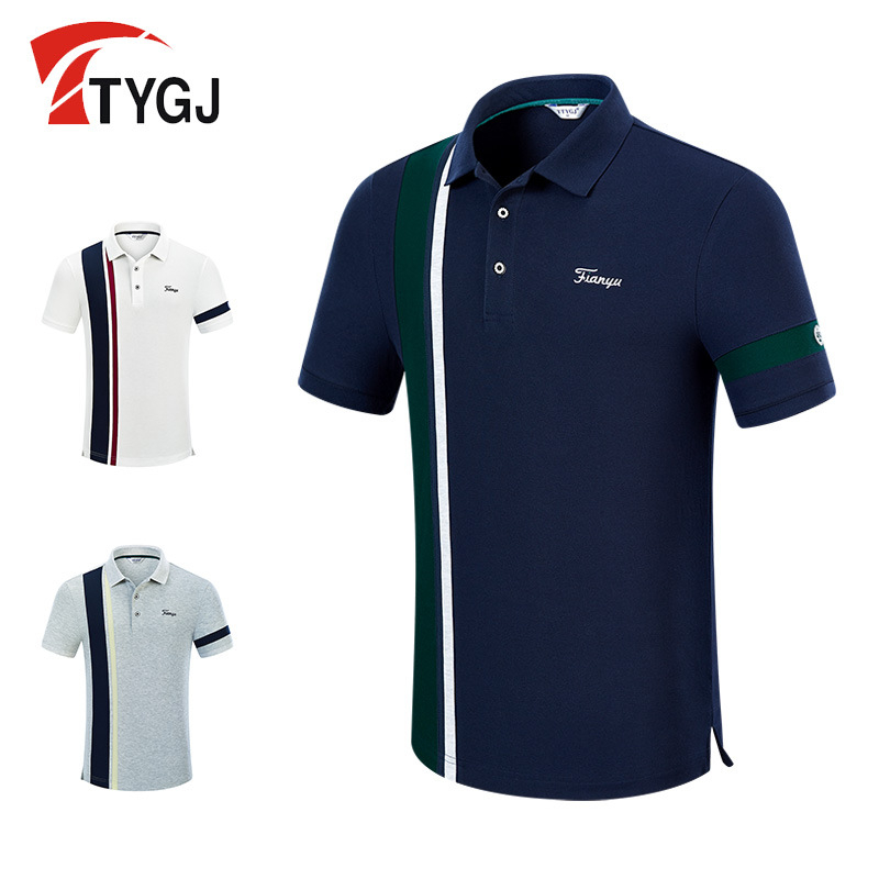 Мъжко поло за голф, 70% памук, подплата: смес от химическо влакно и 30% еластан, летен модел