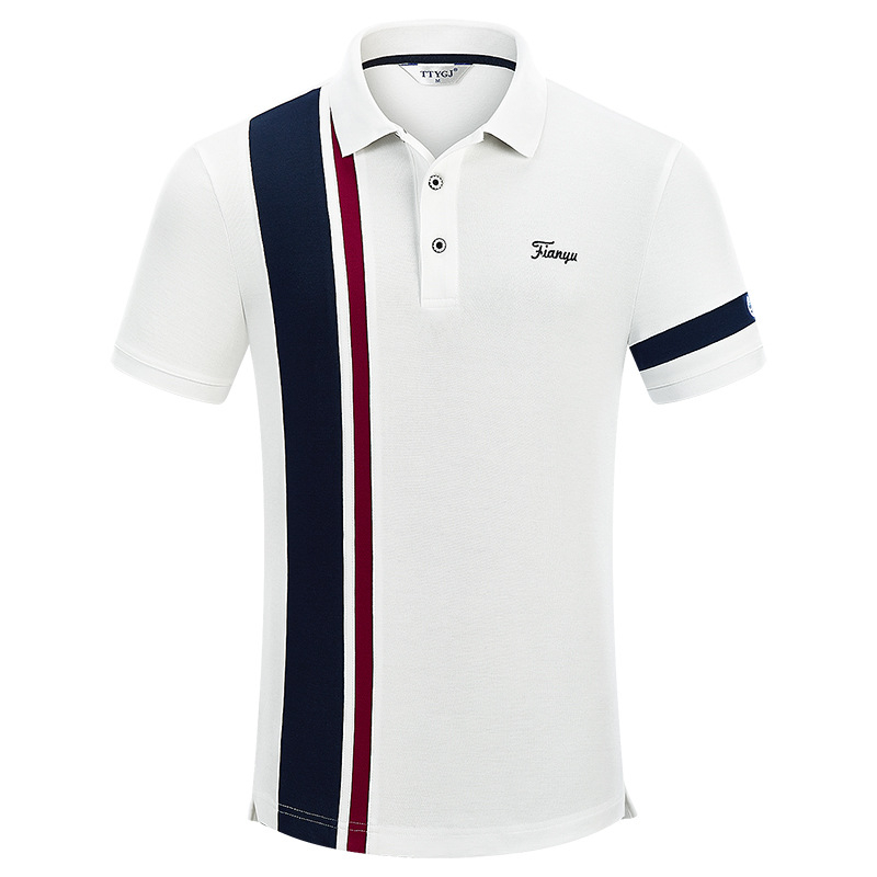 Мъжко поло за голф, 70% памук, подплата: смес от химическо влакно и 30% еластан, летен модел