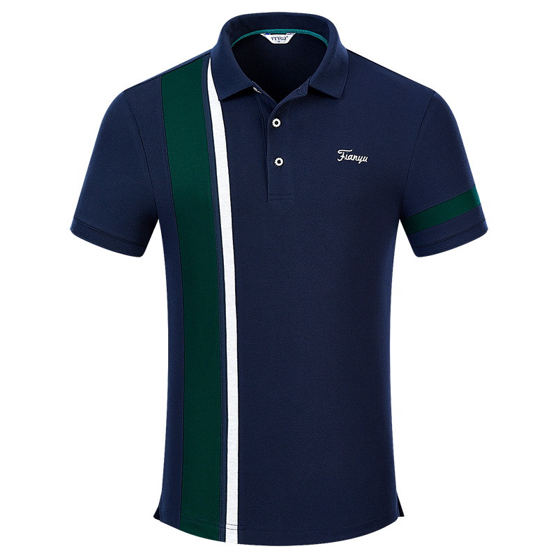 Мъжко поло за голф, 70% памук, подплата: смес от химическо влакно и 30% еластан, летен модел