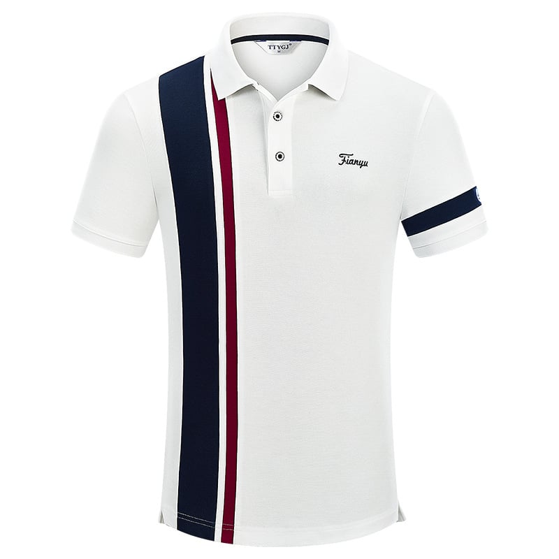 Мъжко поло за голф, 70% памук, подплата: смес от химическо влакно и 30% еластан, летен модел