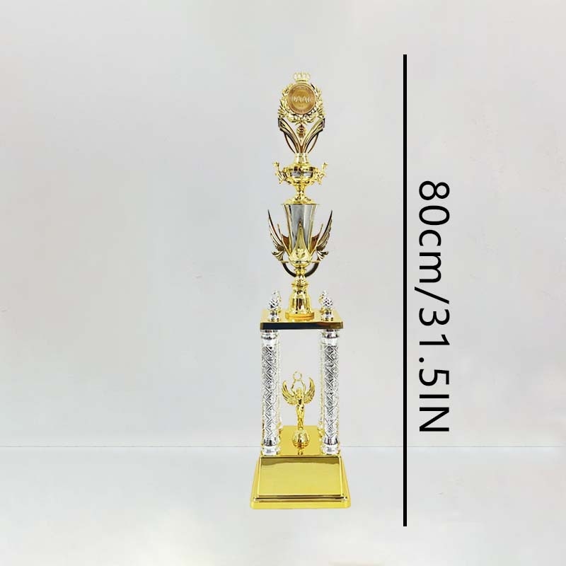 Трофей с четири колони – пластмасов, персонализиран, печат на лого възможен, марка Moral Style, подходящ за подарък