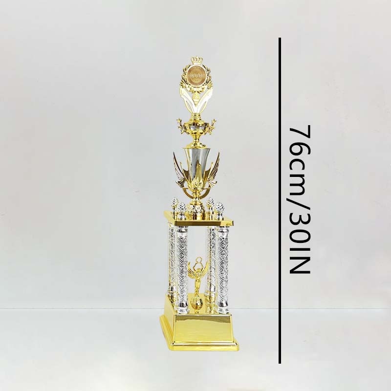 Трофей с четири колони – пластмасов, персонализиран, печат на лого възможен, марка Moral Style, подходящ за подарък