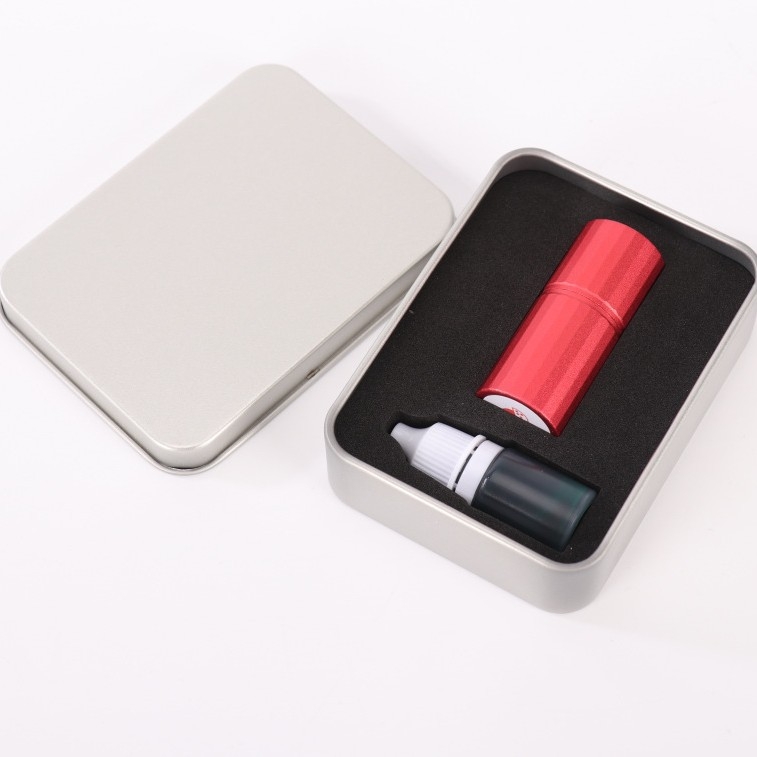 Кутия за печати — екологична, бързосъхнеща и водоустойчива; модел J230528; метал-пластмасова конструкция; правоъгълна форма; тегло 60 g