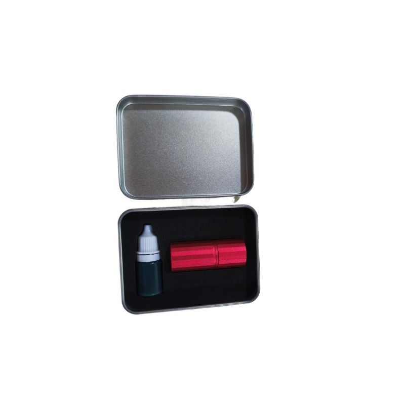 Кутия за печати — екологична, бързосъхнеща и водоустойчива; модел J230528; метал-пластмасова конструкция; правоъгълна форма; тегло 60 g