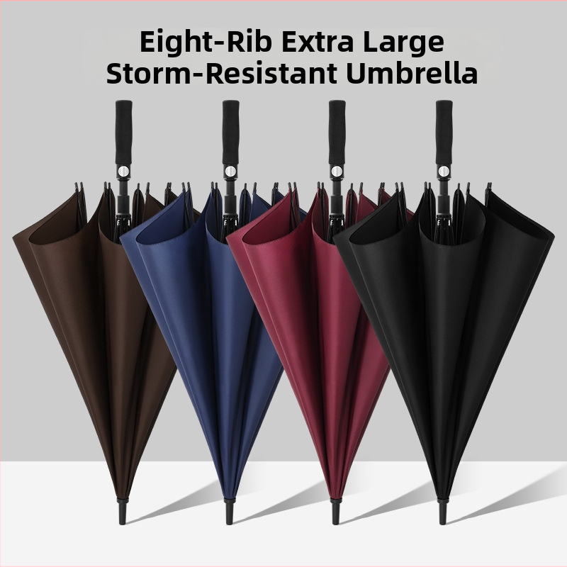 Golf skėtis su 8 pluošto skliaustų, 190T patvarus audinys, EVA rankena, automatinis atidarymas ir uždarymas, logotipo spauda galimas