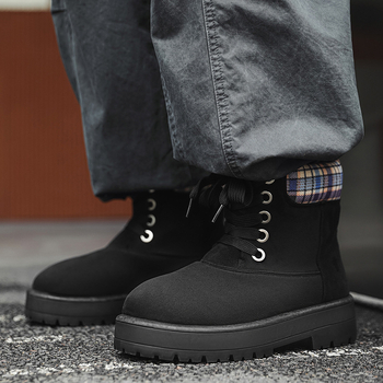 Martin csizmák, magas szárú, platformos magasítással, PU felsőrész nubuk bevonattal, injektált talp, 3–5 cm sarok