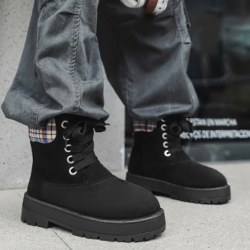 Martin csizmák, magas szárú, platformos magasítással, PU felsőrész nubuk bevonattal, injektált talp, 3–5 cm sarok