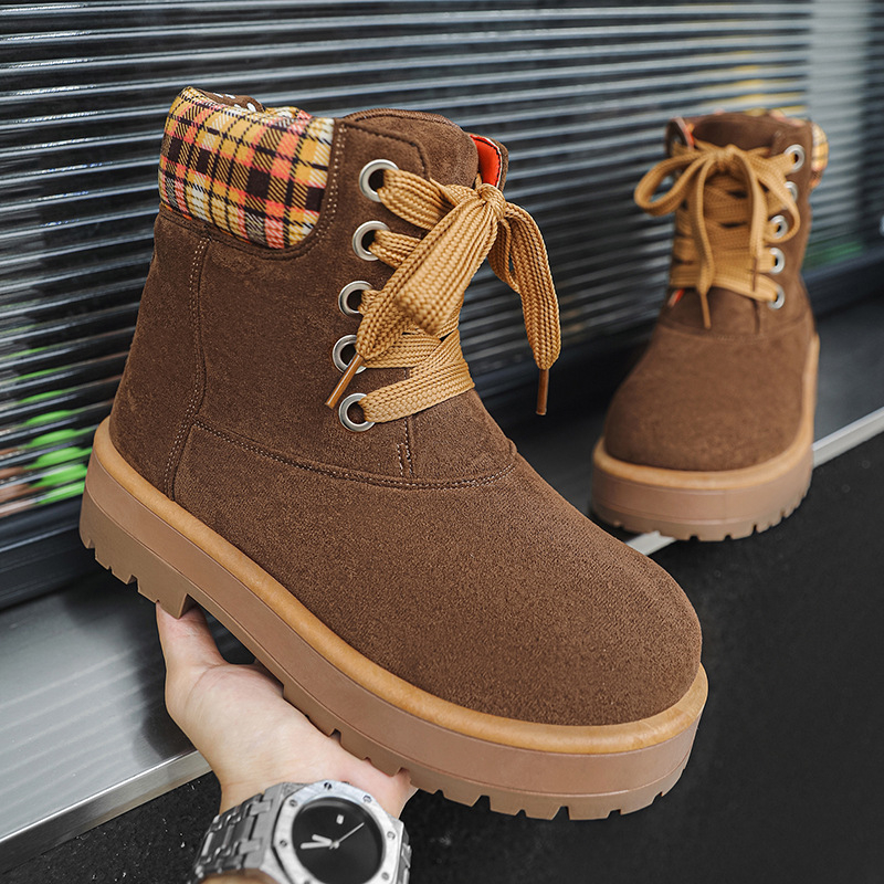 Martin csizmák, magas szárú, platformos magasítással, PU felsőrész nubuk bevonattal, injektált talp, 3–5 cm sarok