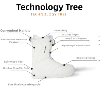 Snowboardové topánky unisex, PU vrch s vodotesnou tkaninou, gumová podrážka, tlmiaca vložka, tepelná izolácia