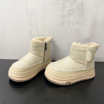 Botosei de iarnă pentru copii, patchwork, călduroase și confortabile, suprafața: super fibră, talpă din cauciuc, unisex, vârste 4–16 ani, stil de relaxare, iarnă 2025