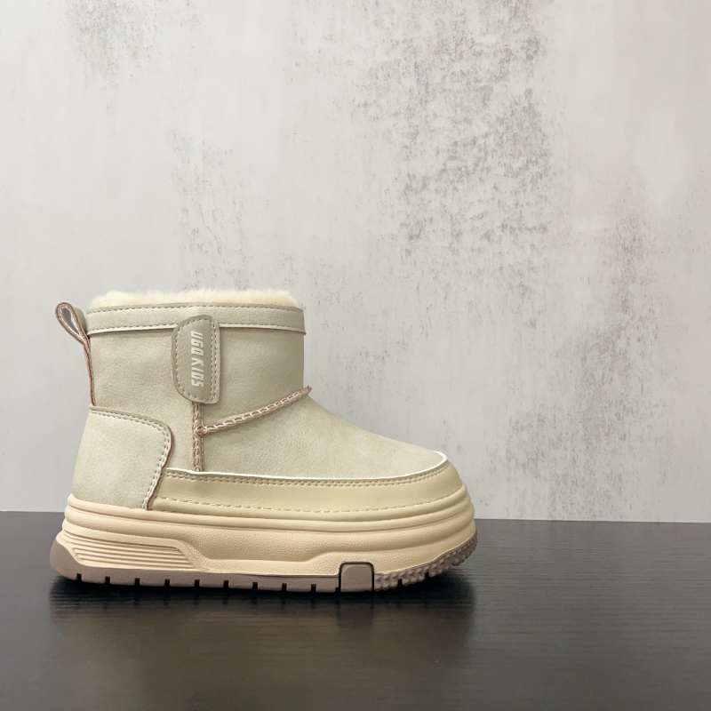 Botosei de iarnă pentru copii, patchwork, călduroase și confortabile, suprafața: super fibră, talpă din cauciuc, unisex, vârste 4–16 ani, stil de relaxare, iarnă 2025