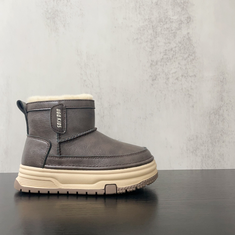 Botosei de iarnă pentru copii, patchwork, călduroase și confortabile, suprafața: super fibră, talpă din cauciuc, unisex, vârste 4–16 ani, stil de relaxare, iarnă 2025