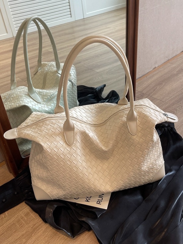 Torba Tote za žene s velikim kapacitetom, PU materijal, korejskog stila, gradski trend, zatvaranje na zip, poliester podstava, vodoravni četvrtastog oblika, jedna naramenica