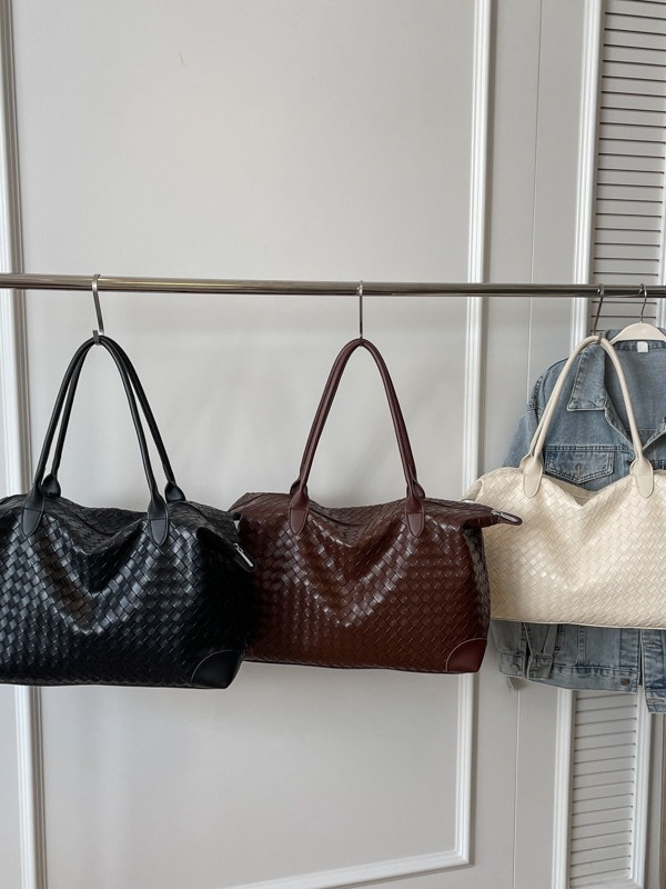 Torba Tote za žene s velikim kapacitetom, PU materijal, korejskog stila, gradski trend, zatvaranje na zip, poliester podstava, vodoravni četvrtastog oblika, jedna naramenica