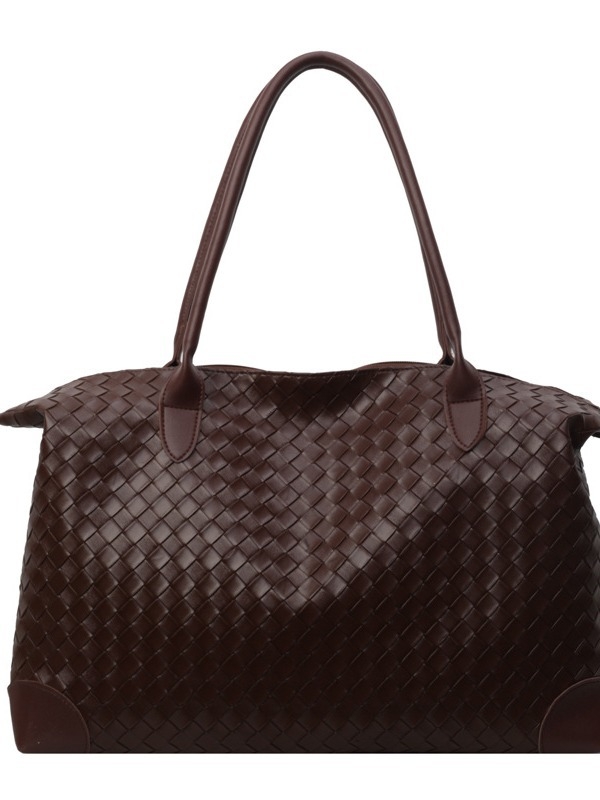 Torba Tote za žene s velikim kapacitetom, PU materijal, korejskog stila, gradski trend, zatvaranje na zip, poliester podstava, vodoravni četvrtastog oblika, jedna naramenica
